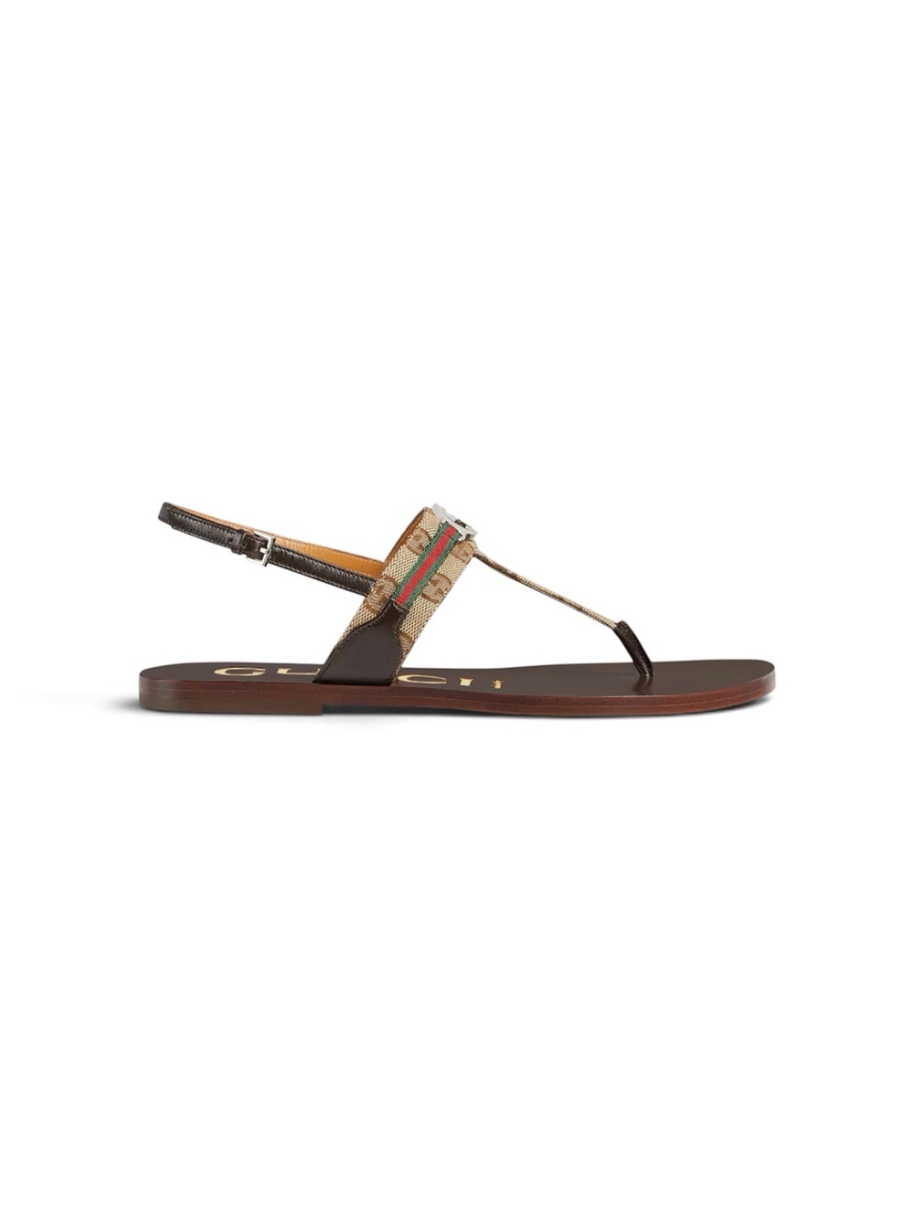 NWT Gucci Interlocking G Web Sandal GG Canvas Brown Leather size: EU 39 Box Set